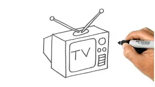 HOW TO DRAW AN OLD TV EASY STEP BY STEP