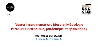 Pr&eacute;sentation master IMM (Instrumentation, Mesure, M&eacute;trologie)