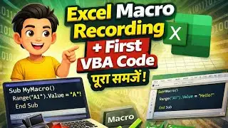 First VBA Code | Macro Recoding in Excel | Introduction VBA | VBA Skills | VBA Code | VBE | Learn VB
