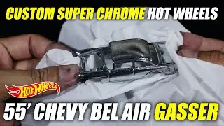 CUSTOM Hot Wheels Super Chrome 55 Chevy Bel Air Gasser