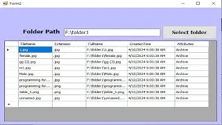 C# Programming Tutorial | Display Files from Selected Folder in DataGridView