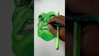 hulk 🧟&zwj;♂️ pen drawing #shorts #hulk #youtubeshorts