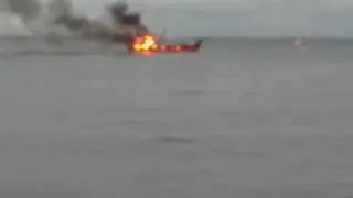 Schiffsbrand nach 6 Stunden