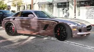 Tyga's Car Collection - Gold Rose Benz AMG, Aventador