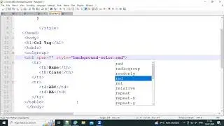 How to use col tag in table using HTML | HTML col tag