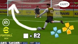 How to play R2 shot in eFootball Pes PPSSPP | Tutorial spin the ball | curve the ball PPSSPP SKILLS