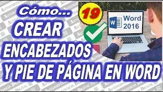 C&oacute;mo Crear  Encabezados y Pie de P&aacute;gina en Word 2016 ✔️ | Tips y Trucos 19 😉