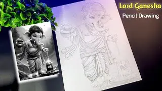 Lord Ganesha Drawing, How to draw Bal Ganesha | Pencil drawing, Ganesha with Shiva Drawing 