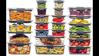 BPA Free Food Storage Containers with Lids, Airtight, for Lunch, Meal Prep, and Leftovers Set of 22