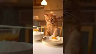 Orange Cat Performs Hilarious Egg Heist in Cozy Kitchen Scene