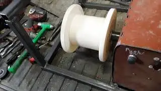 Homemade poly wire winder