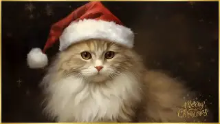Frame TV Artwork Christmas Cat