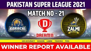 PSL 2021 | 21st Match Prediction | Peshawar. vs Karachi. | Advanced Match Prediction #PSL2021