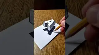 Удивительная 3D-парящая буква (А) &mdash; настоящая иллюзия на бумаге 😲🔥 #шорты #3ddrawing #искусство #...