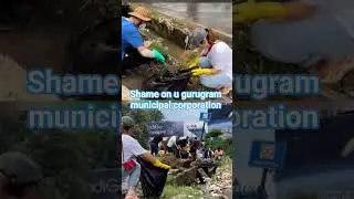 poor condition in gurugram, foreigner cleaning drain in gurugram