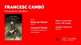 Presentació del llibre Francesc Cambó. L'Últim retrat de Borja de Riquer
