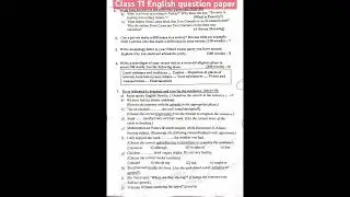 Class 11 Compulsory English Question Paper