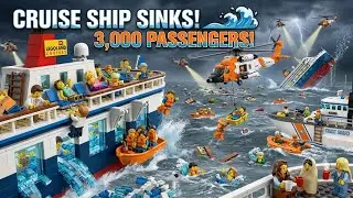 LEGO Cruise Ship SINKS in Storm! 🚢💥 3,000 Passengers - Ocean Rescue! 😱