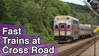 MBTA & Amtrak trains at Cross Road (Haverhill MA) | 08-19-2025
