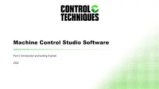 Machine Control Studio Software Part 1