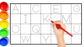 Alphabet, ABC song, abcd, a to z, Kids rhymes, collection for writing along dotted lines for toddler