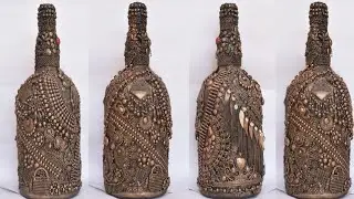 DIY/Bottle Craft/Bottle Decoration Idea/ Art n Craft/old n broken jewellery craft /Antique Bottle