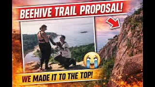 I proposed on the Most Dangerous Trail in Acadia National Park