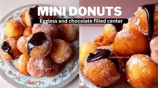 Mini Donuts recipe | Eggless Doughnuts 🍩 || Donuts filled with chocolate | Sugar Donuts #candidtreat
