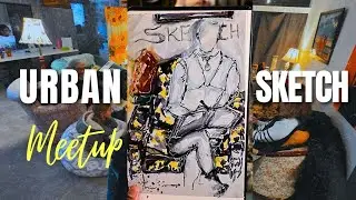 A day in my  life as a professional artist - Urban sketch meetup & Solo Exhibit ✨️ 