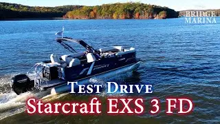 Starcraft EXS 3 FD Triple Pontoon with Mercury 200 HP: Boat Review and Test Drive by Bridge Marina
