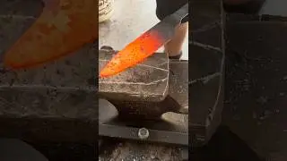 Forging a Japanese style chef knife #chefknife #forging #kitchenknife #cutlery #blacksmith #steel