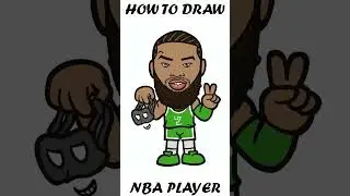 🏀HOW TO DRAW NBA PLAYER /Jaylen Brown/ Boston Celtics/procreate painting/~🏀 #artist #cartoon #draw