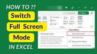 How to switch to full screen in Excel | Full screen trick | Exit from full screen view #exceltips