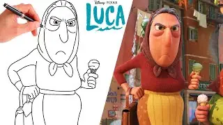 How To Draw CONCETTA ARAGOSTA FROM LUCA (NEW Disney Movie 2021)