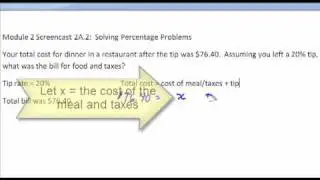 Solving  Percentage Problems