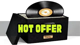 Vinyl Record Storage Box for up to 50+ 12-Inch Albums, Records Crate, LP Album Storage, Fabric Stor