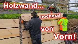 Holzmauer nochmal aus Brennholz bauen