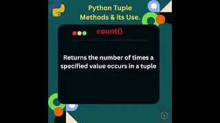 Exploring Python Tuple Methods 'count()' #python  #coding  #interview #pythontutorial