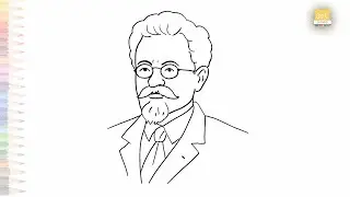 Leon Trotsky drawing easy | Portrait sketches | How to draw Leon Trotsky simply steps | #artjanag
