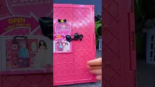 satisfying with unboxing video pink purple dress cute barbie doll asmr #barbie #toys