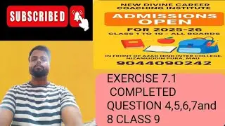 Exercise 7.1 completed question 4,5,6,7,8 class 9