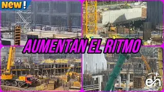 🔴OBRAS CAMP NOU(15 de Febrero)⚠️Colocando más paneles para el forjado