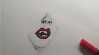#pencildrawing&nbsp;&nbsp;#drawing Halloween Drawing // Vampire Face // Vampire Lips // Vampire Mouth Drawing