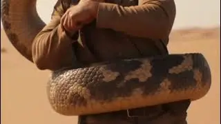 Giant Arabian anaconda attacked desert drifter#wildlife #animalrescue 
