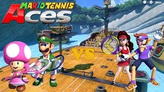 Mario Tennis Aces - Toadette & Luigi vs Waluigi & Pauline - Savage Sea