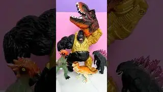 Angry Dino Attacks, But the Gorilla Fights Back #dinosaurs #godzilla #funny