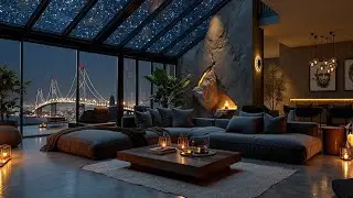 Night Jazz Lounge ~ Starry Sky Views & Smooth Relaxing Ambiance Music