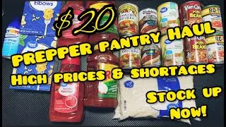 PREPPER PANTRY HAUL | BUILD A FOOD PANTRY EASY $20 EMERGENCY FOOD HAUL