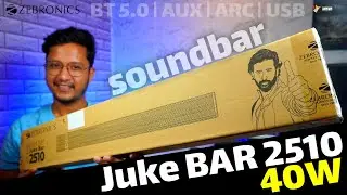 ZEBRONICS Juke BAR 2510 | 40W Dual Driver Soundbar with Remote | BT 5.0 | AUX | ARC | USB #datadock