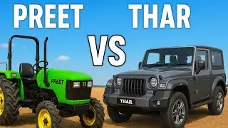 Thar vs Preet tractor🚜|Tractor gaming video 🎥| #tractorsimulator #thar #preettractor @MrBeast 